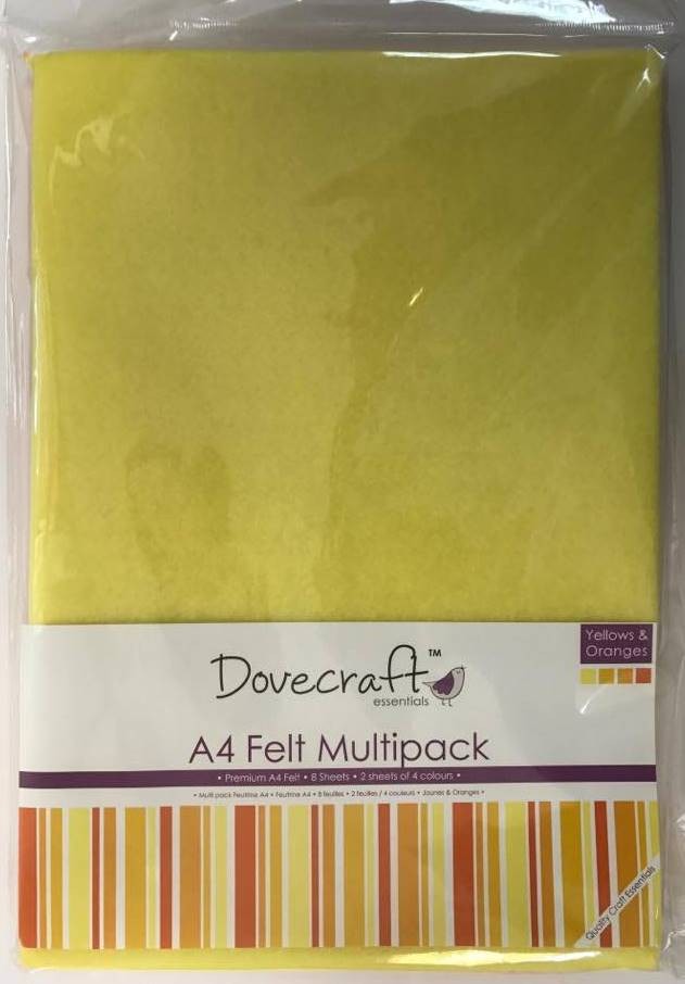 A4 Felt Sheets Multipack Red 8 Sheets Dovecraft